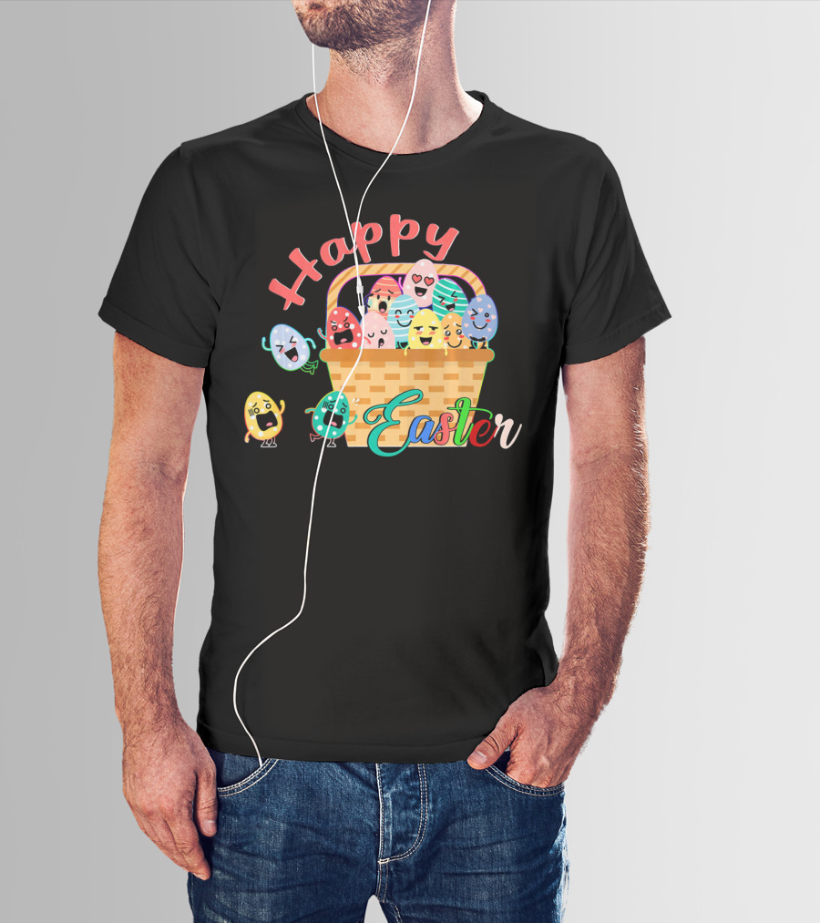 Happy Easter Basket Of Funny Eggs T-Shirt