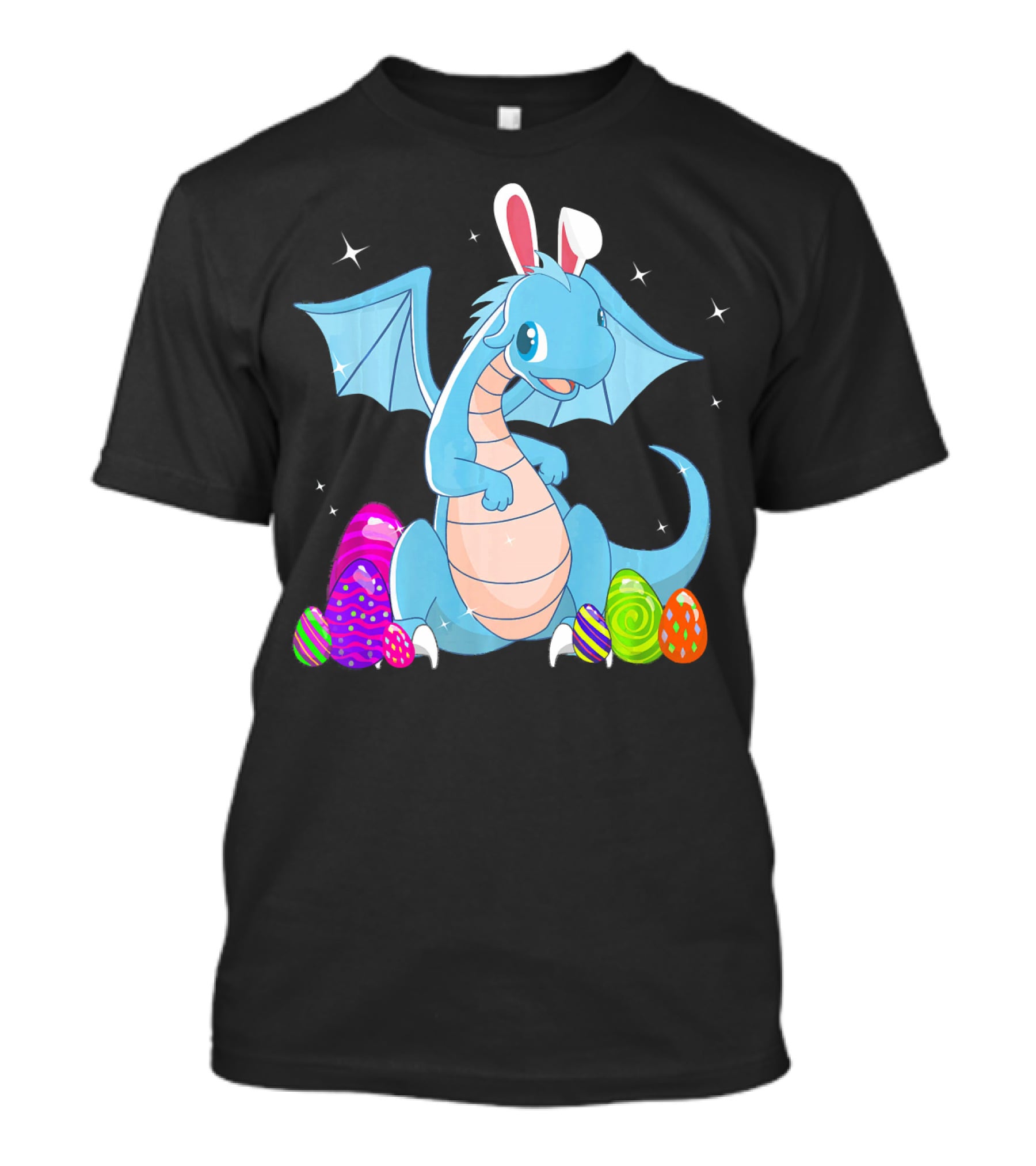 Easter Dragon Bunny Ears With Colorful Eggs T-Shirt