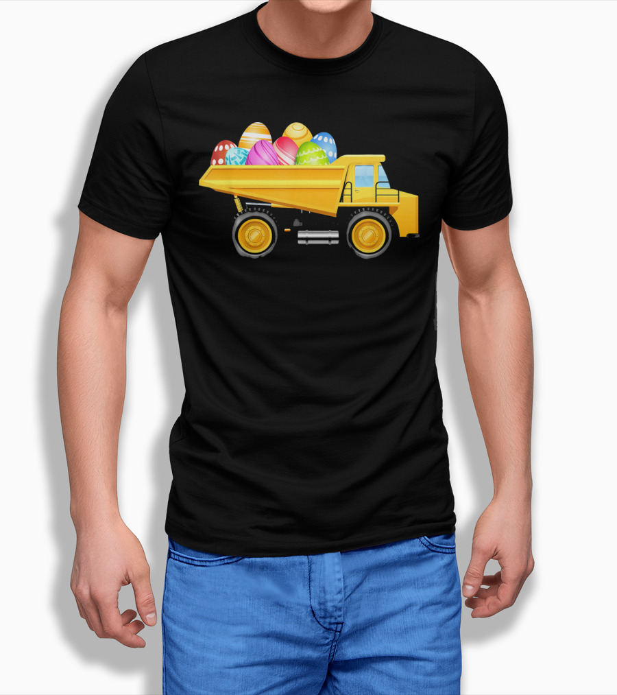 Dump Truck Carrying Colorful Easter Eggs T-Shirt