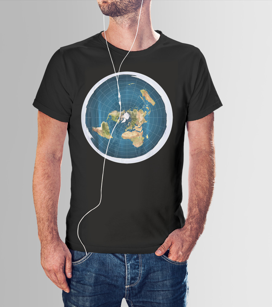 Map Of The Flat Earth Circular Projection T-Shirt