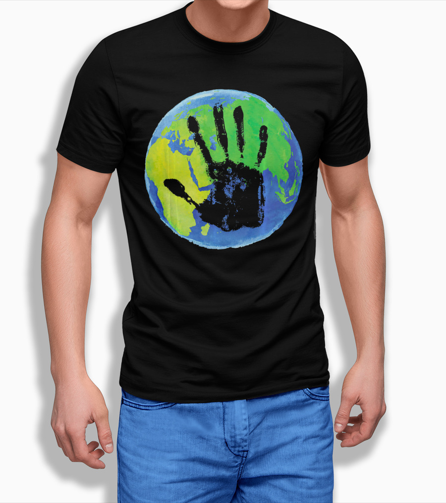Earth Day Globe With Handprint Nature Conservation T-Shirt