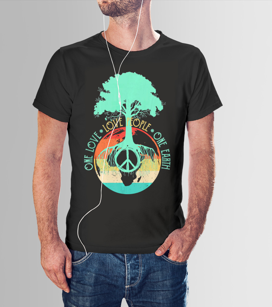 One Love People One Earth Peace Tree T-Shirt