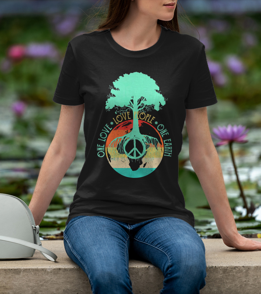 One Love People One Earth Peace Tree T-Shirt