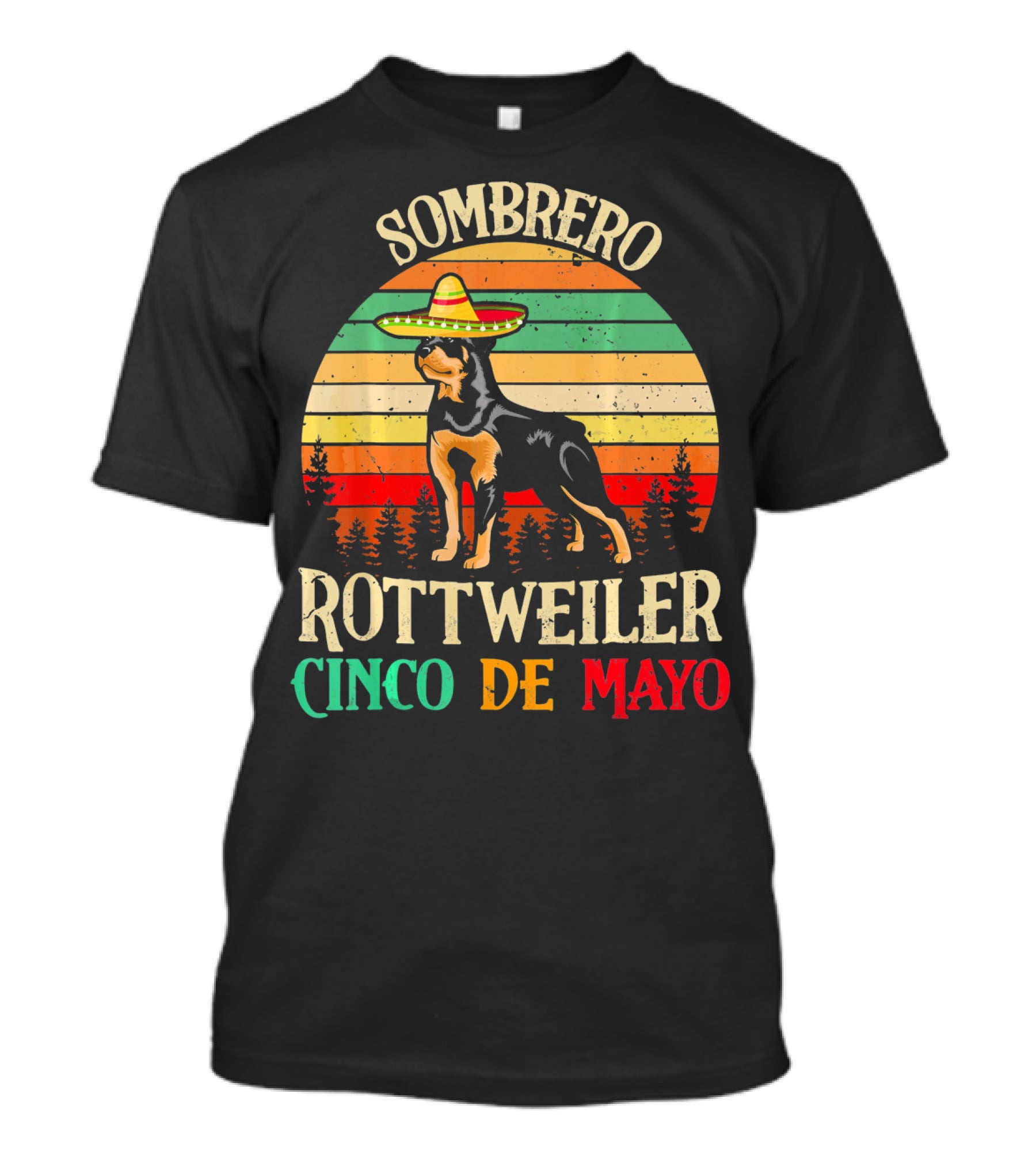 Sombrero Rottweiler Cinco De Mayo Vintage T-Shirt
