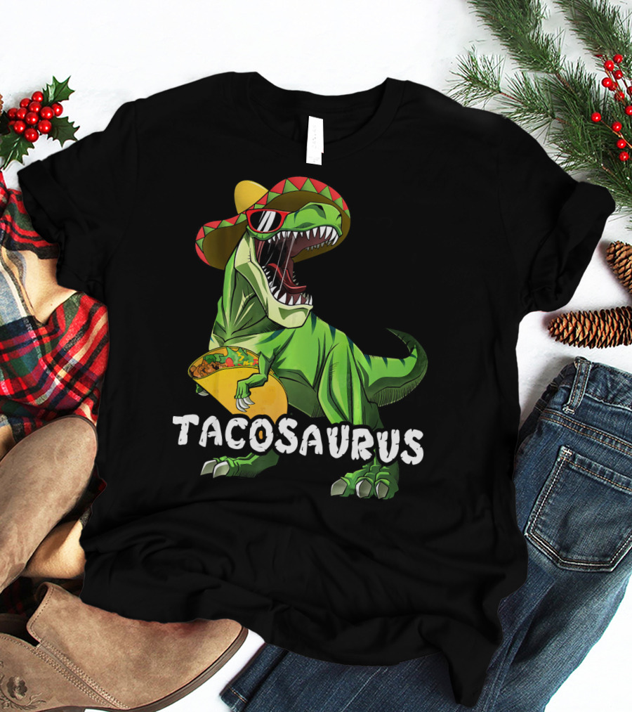 Tacosaurus Cinco De Mayo Rex Tac Dinosaur Sombrero Taco T-Shirt
