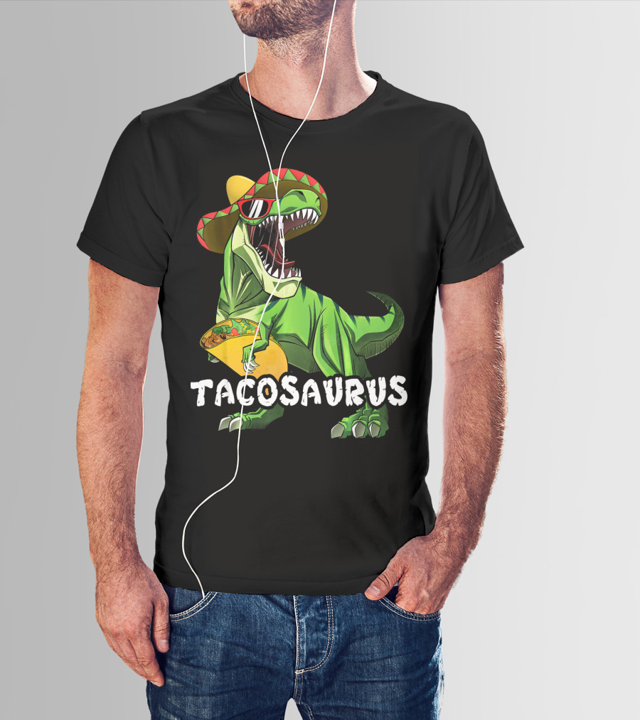 Tacosaurus Cinco De Mayo Rex Tac Dinosaur Sombrero Taco T-Shirt