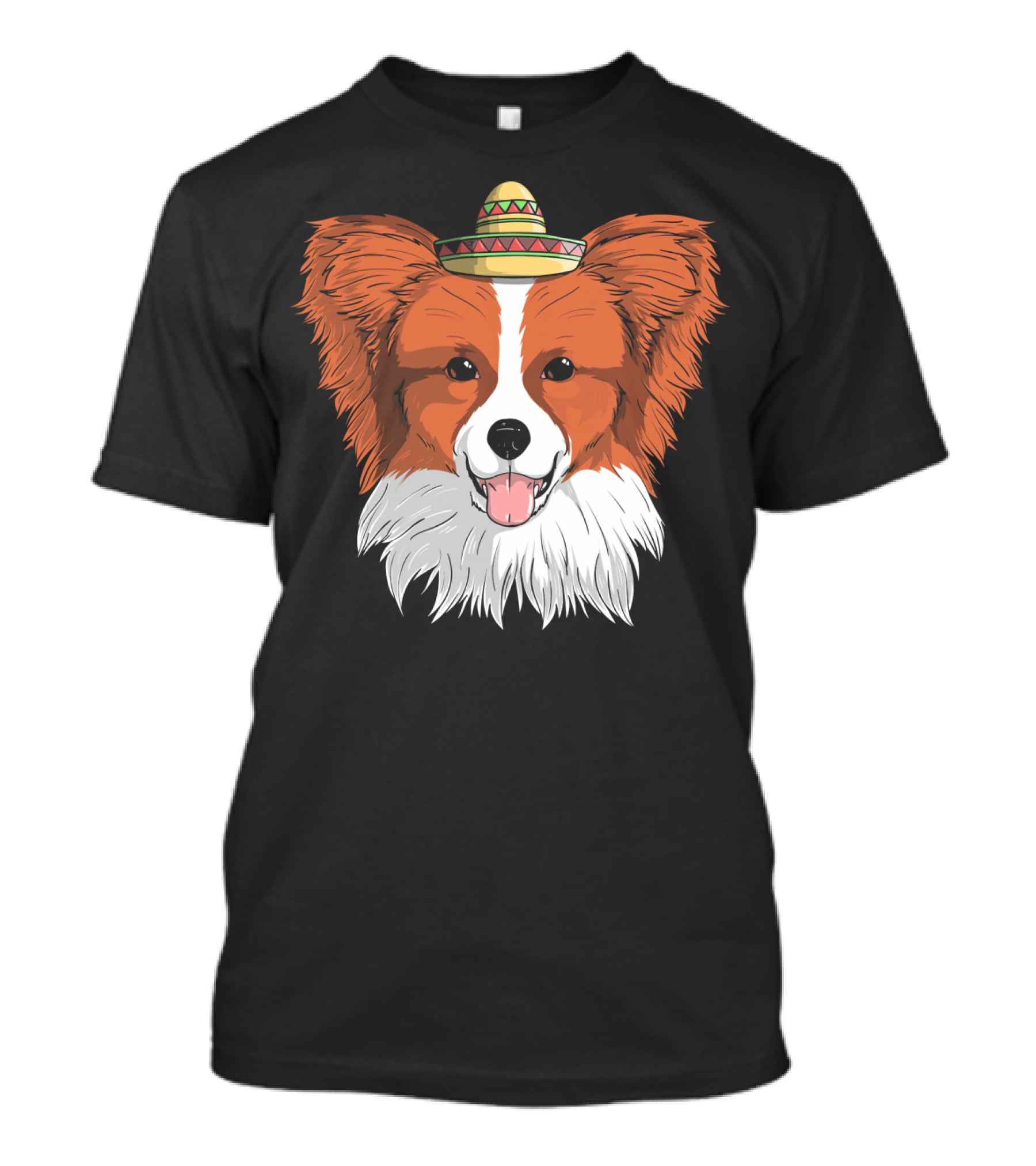 Papillon Dog Sombrero Fiesta Cinco De Mayo T-Shirt