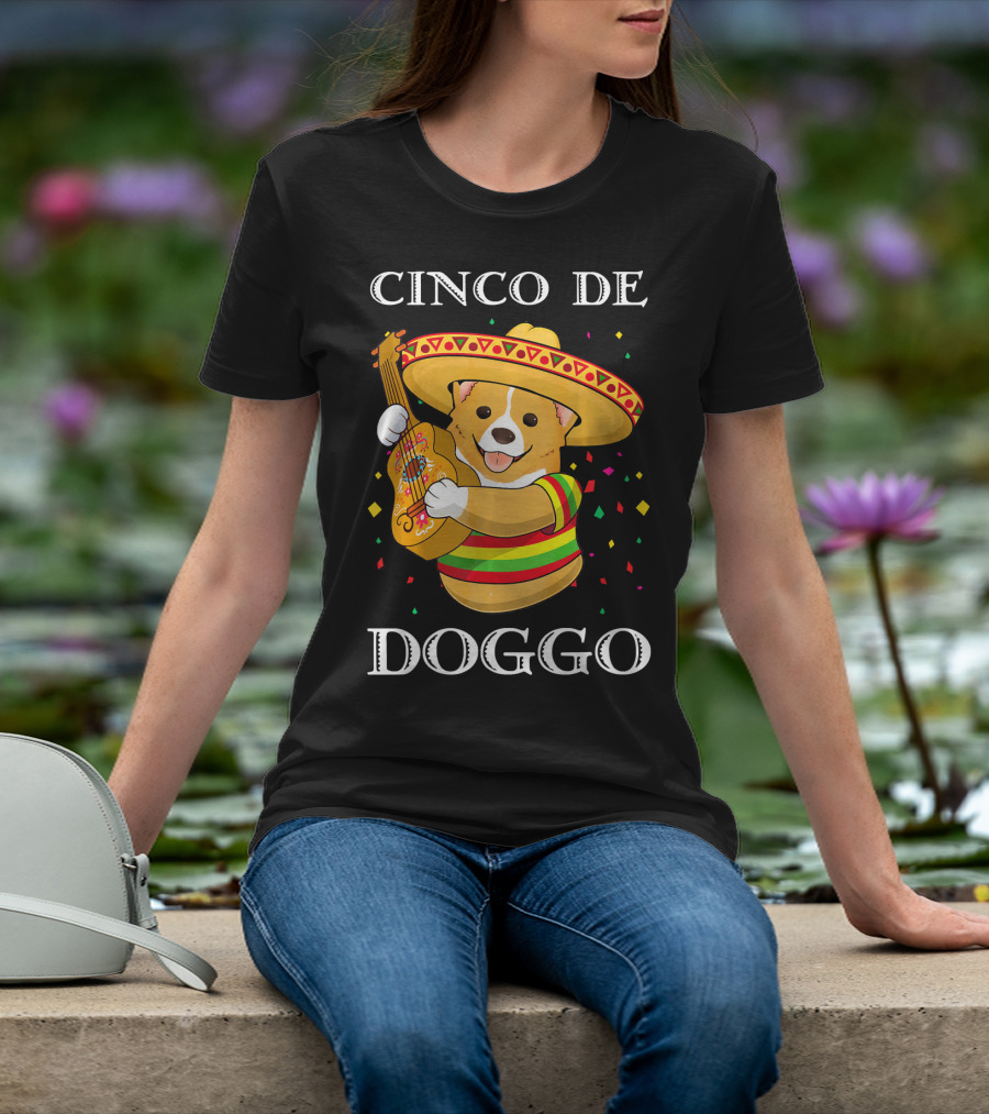 Cinco De Doggo Funny Corgi Guitar Fiesta T-Shirt