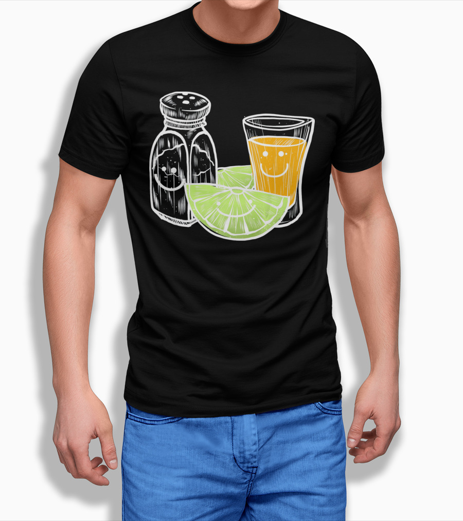 Cinco De Mayo Tequila Lime Salt Smiley Faces T-Shirt