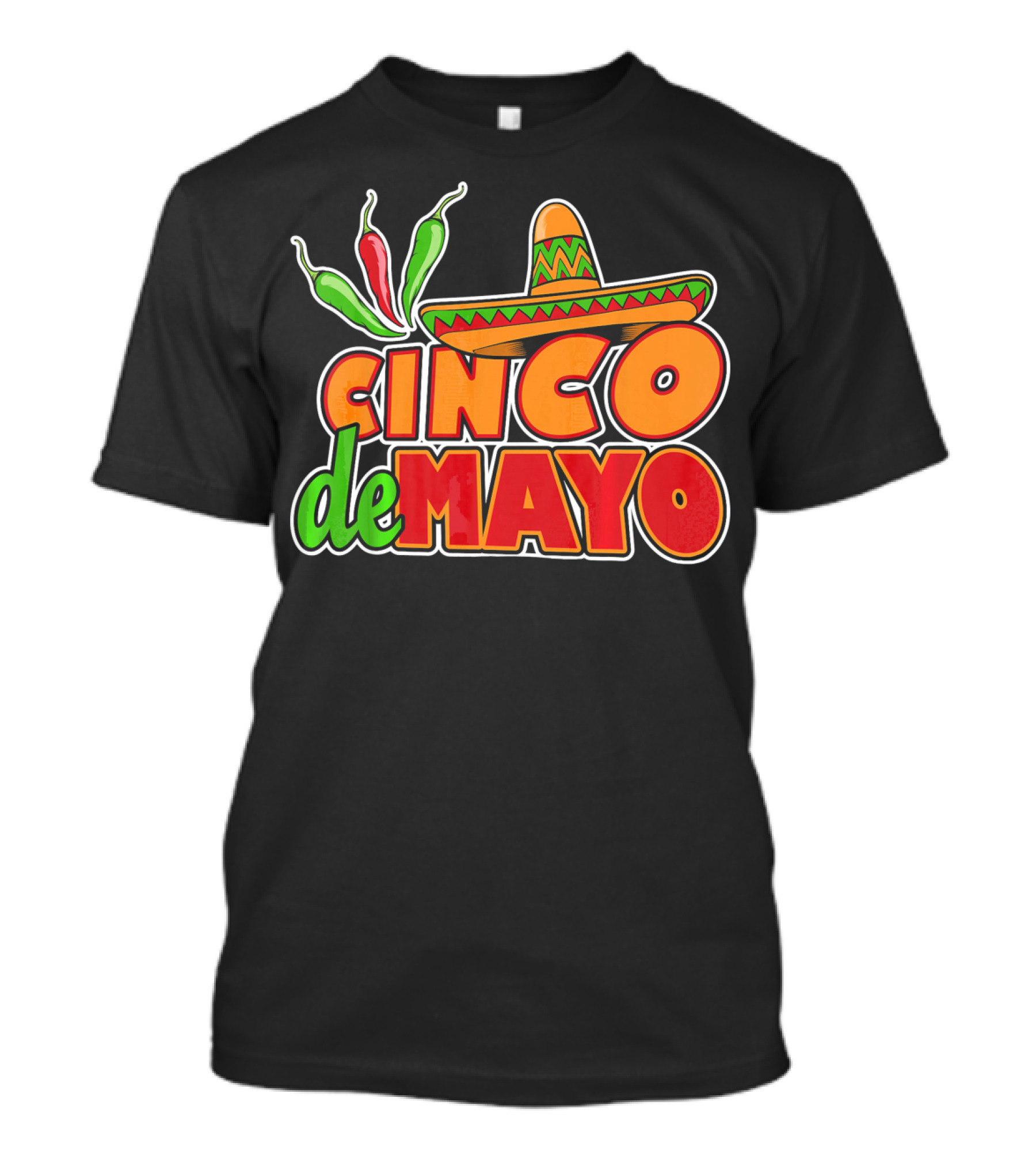 Cinco De Mayo Sombrero And Chilis T-Shirt