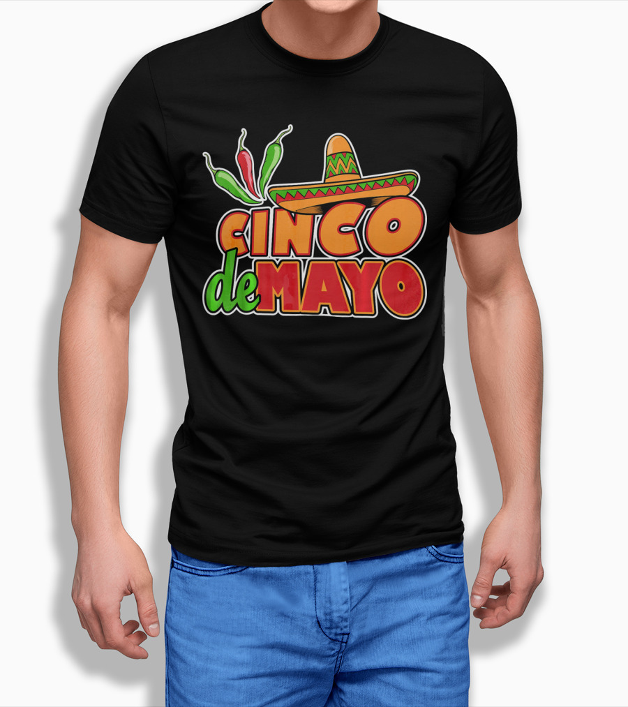 Cinco De Mayo Sombrero And Chilis T-Shirt