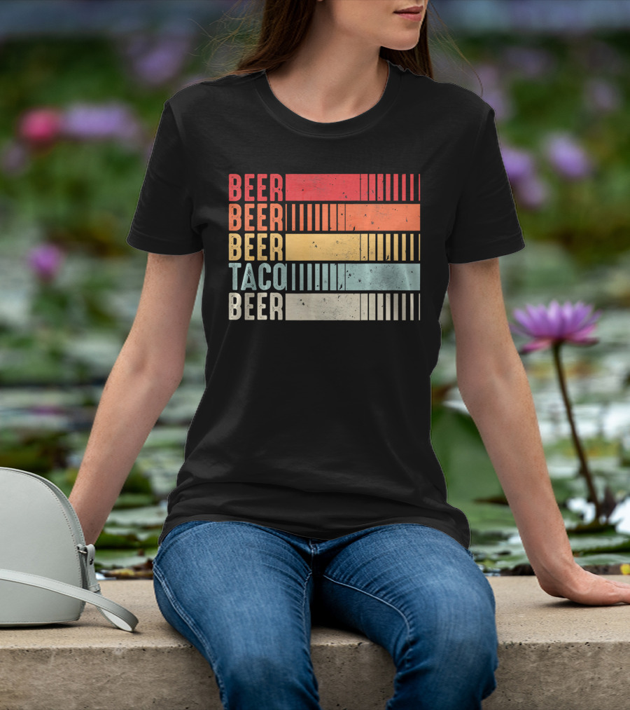 Beer Beer Beer Taco Beer Funny Mexican Cinco T-Shirt