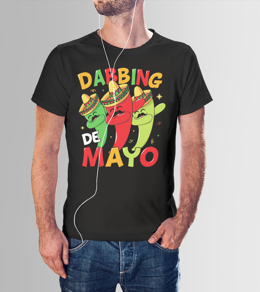 Dabbing Cinco De Mayo Chili Peppers With Sombreros T-Shirt