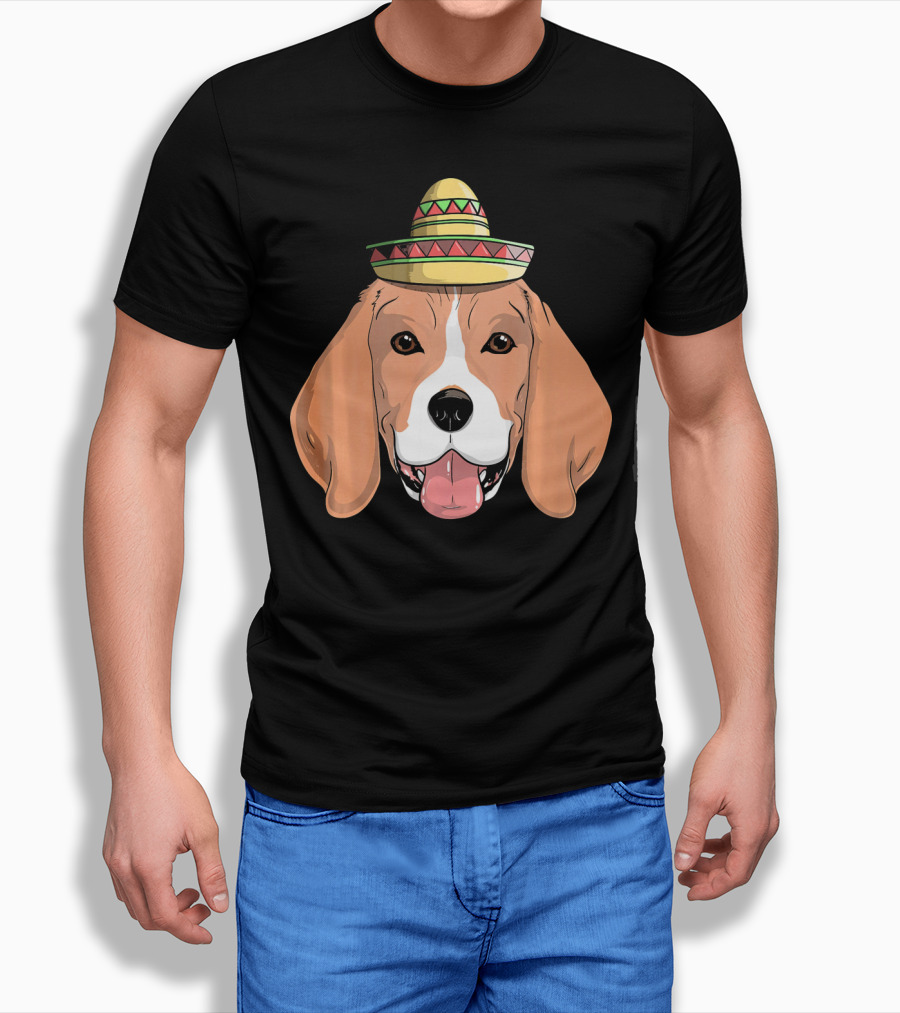 Beagle Dog Sombrero Fiesta Cinco De Mayo T-Shirt