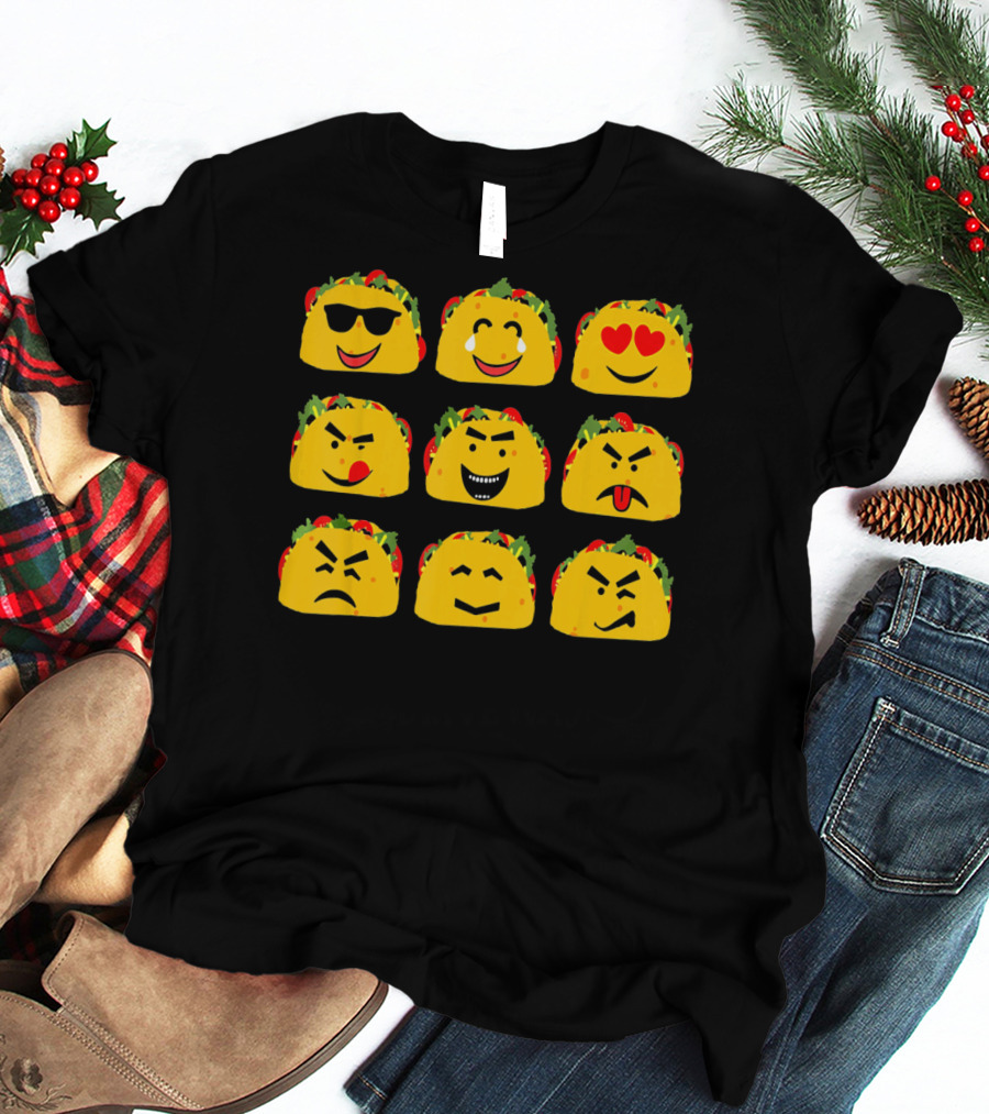 Cinco De Mayo Taco Emoji Faces Mexican Fun T-Shirt