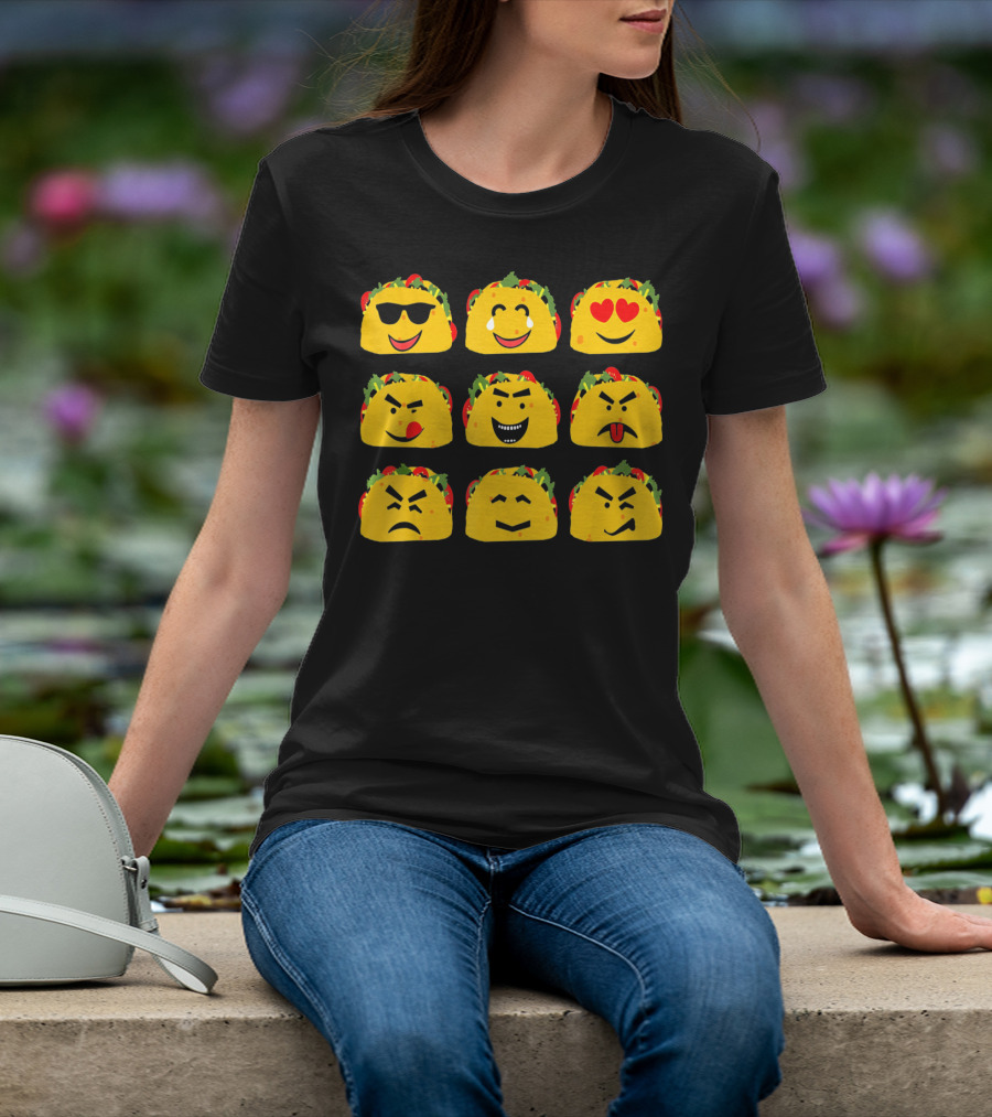 Cinco De Mayo Taco Emoji Faces Mexican Fun T-Shirt