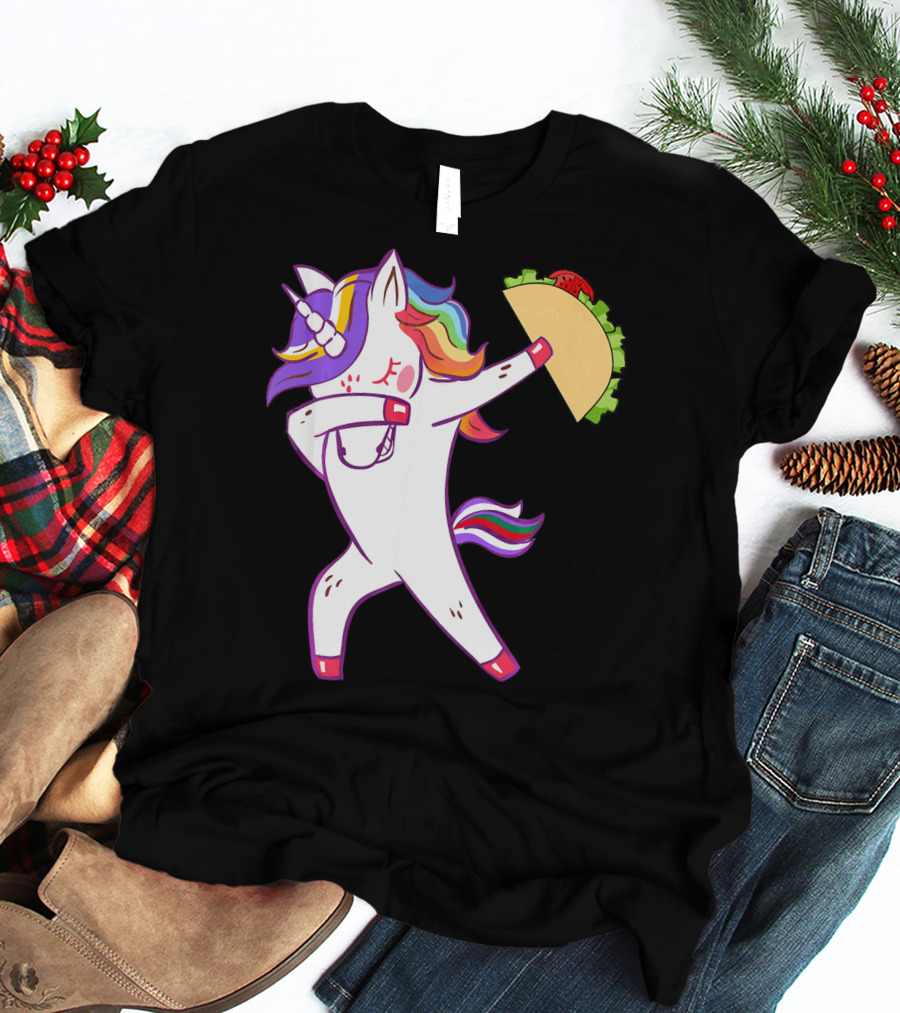 Unicorn Dabbing With Taco Cinco De Mayo T-Shirt