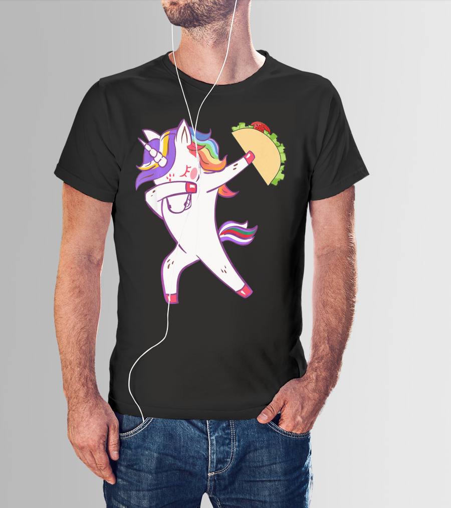 Unicorn Dabbing With Taco Cinco De Mayo T-Shirt