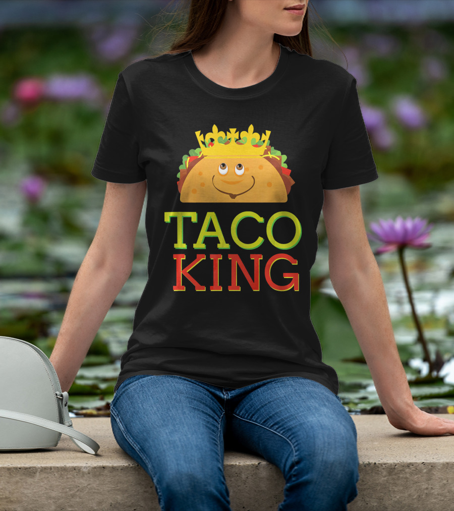 Taco King Funny Cinco DE With Smiling Crowned Taco T-Shirt