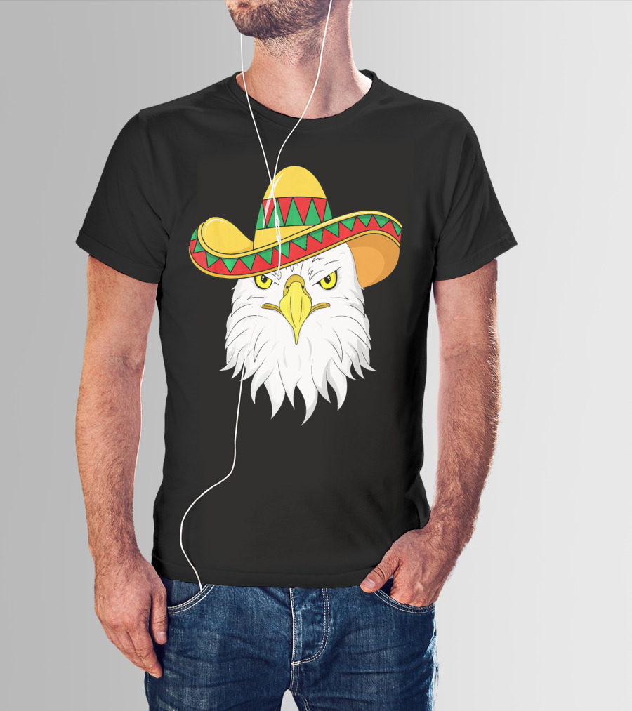 Cinco De Mayo Eagle With Sombrero America Kids T-Shirt