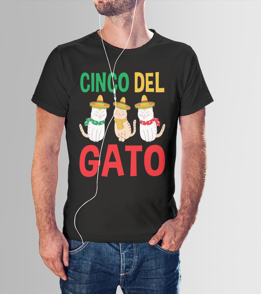 Cinco Del Gato Funny Mexican Cats Sombrero T-Shirt