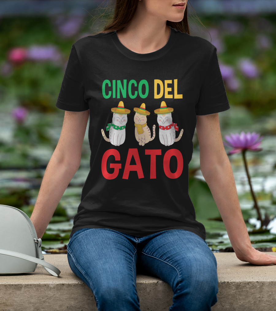 Cinco Del Gato Funny Mexican Cats Sombrero T-Shirt