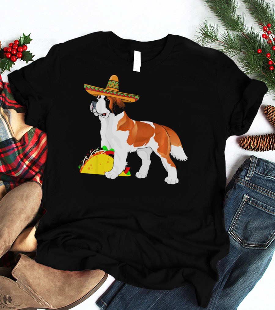 Cinco De Mayo Bernard Sombrero Taco Fun T-Shirt