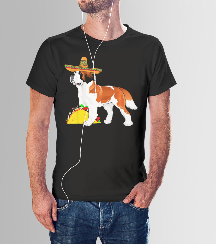 Cinco De Mayo Bernard Sombrero Taco Fun T-Shirt