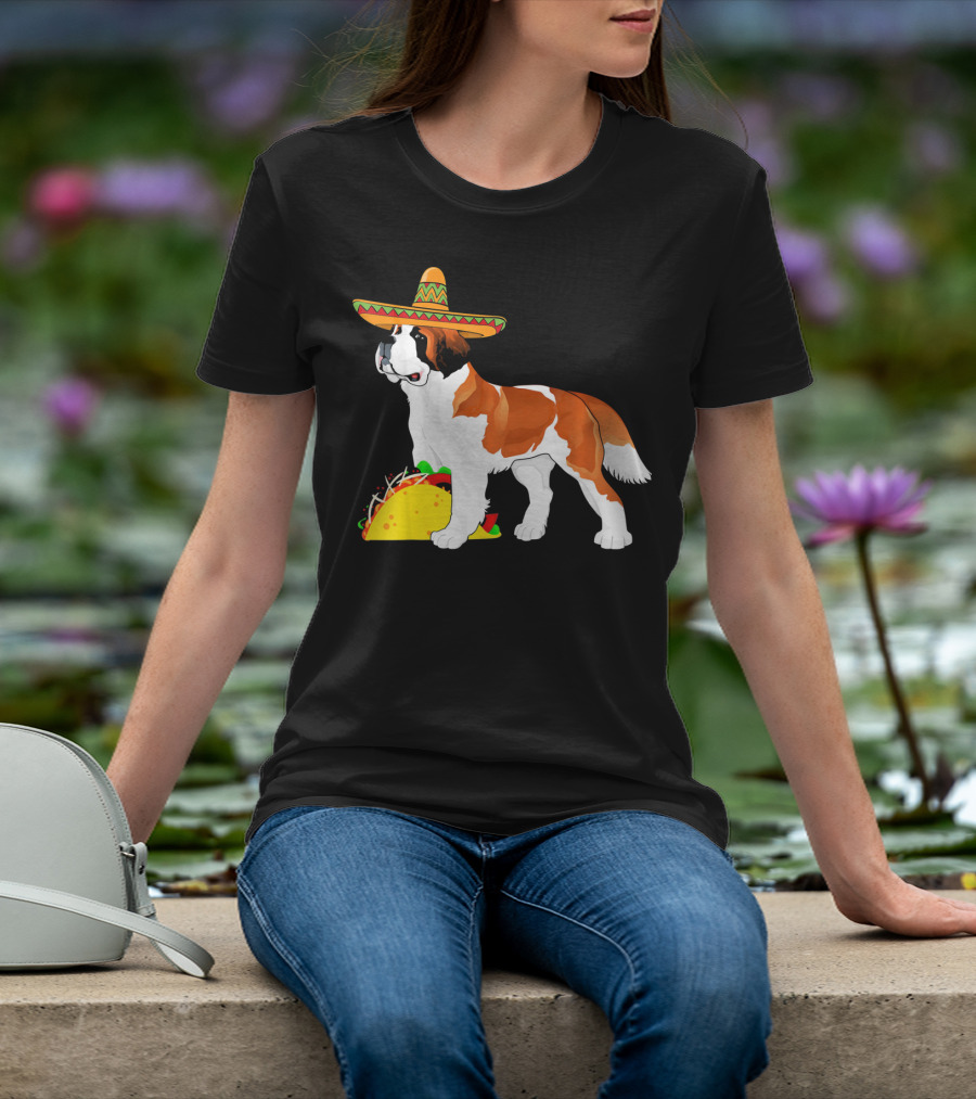 Cinco De Mayo Bernard Sombrero Taco Fun T-Shirt