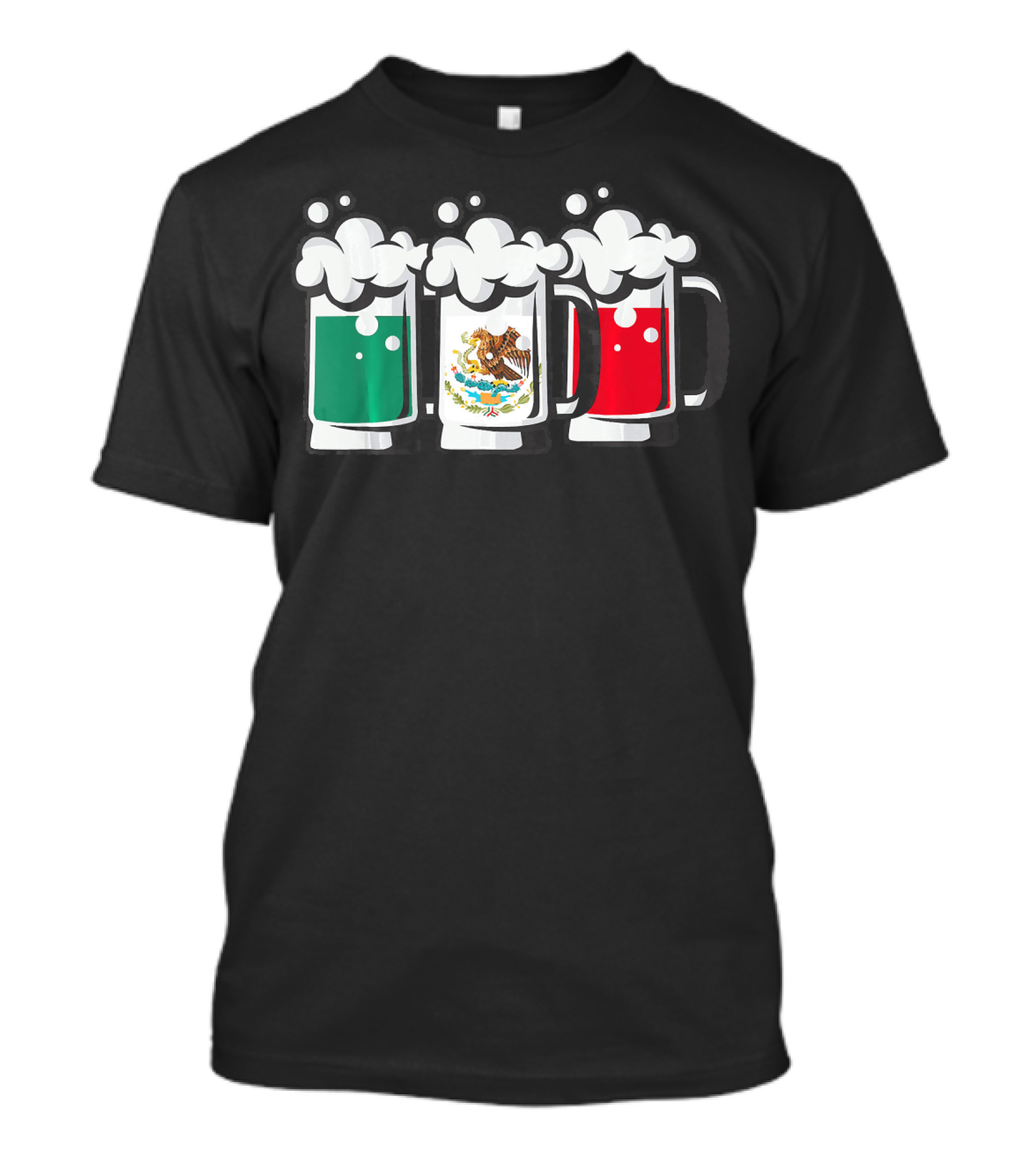 Mexican Flag Beer Glasses Cinco De Mayo T-Shirt