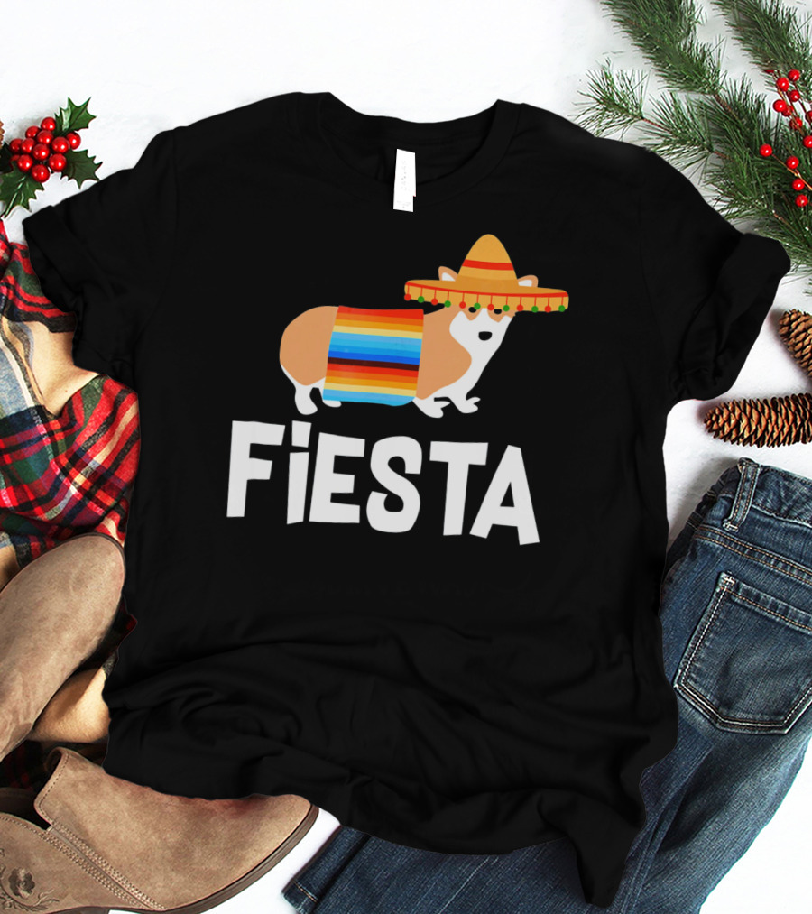 Fiesta Corgi Sombrero Cinco De Mayo T-Shirt