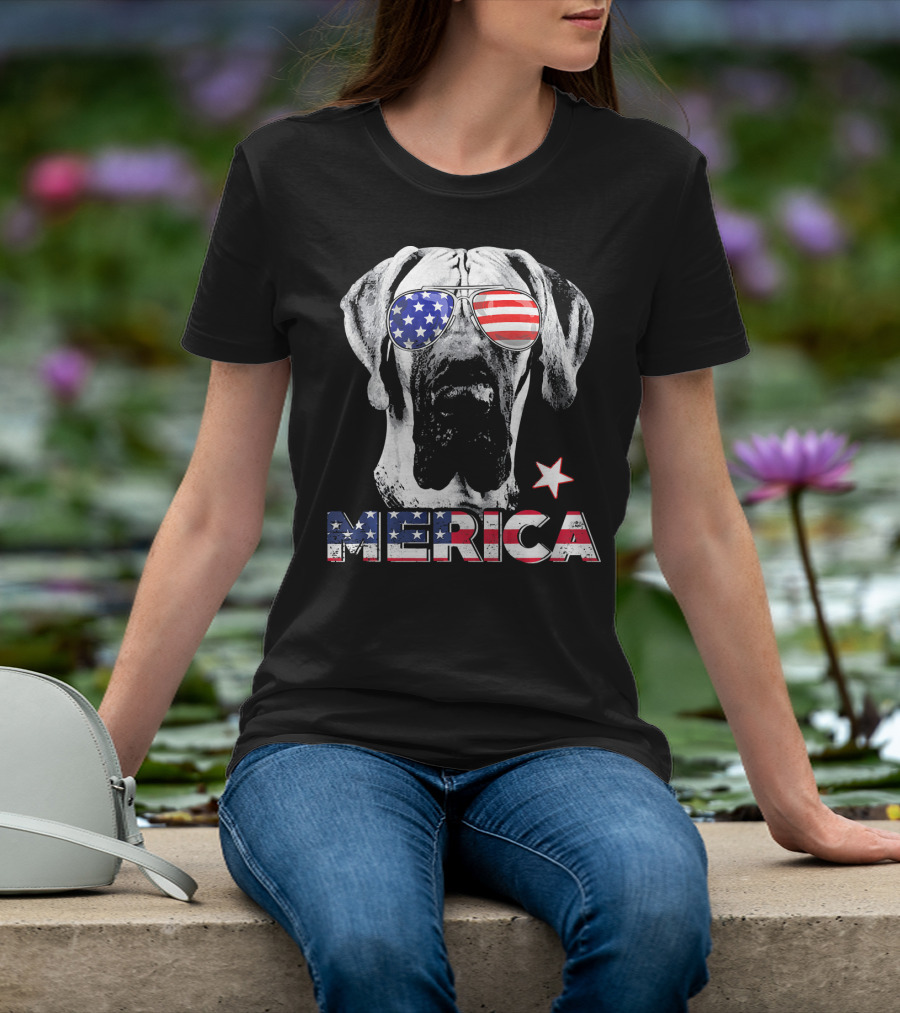 Great Dane 'Merica American Flag Sunglass Star T-Shirt