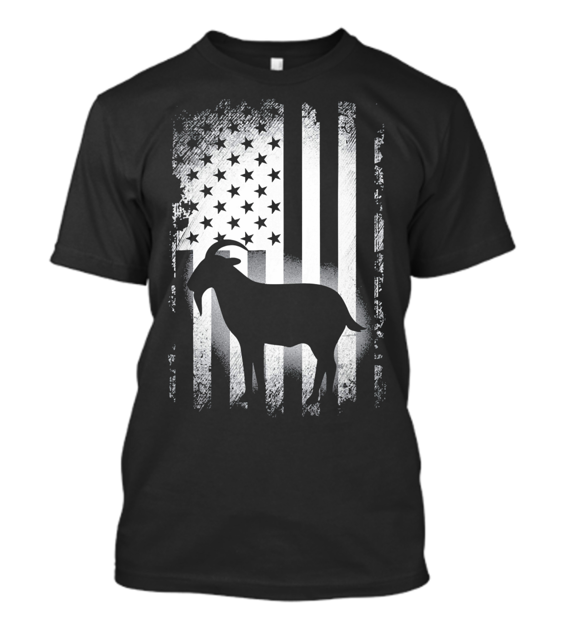 Goat American Flag USA Patriotic Silhouette T-Shirt