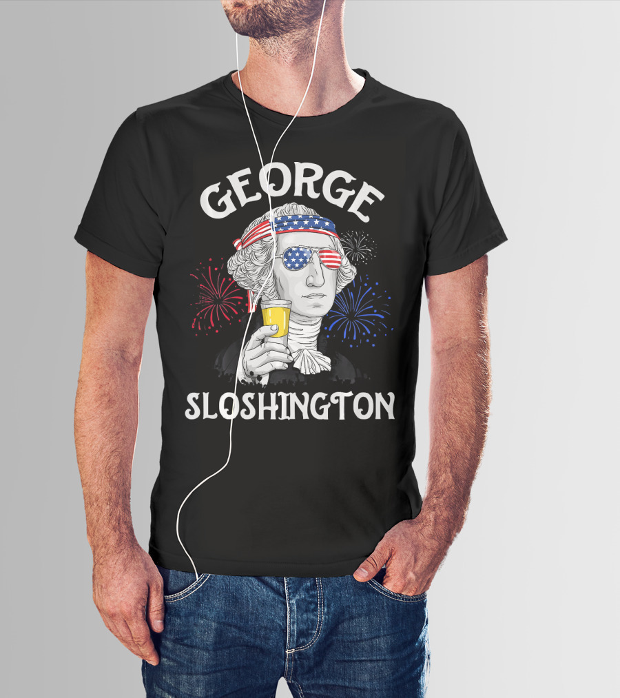 George Sloshington Patriotic Fireworks T-Shirt