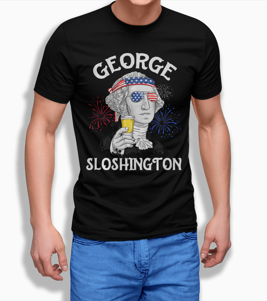 George Sloshington Patriotic Fireworks T-Shirt