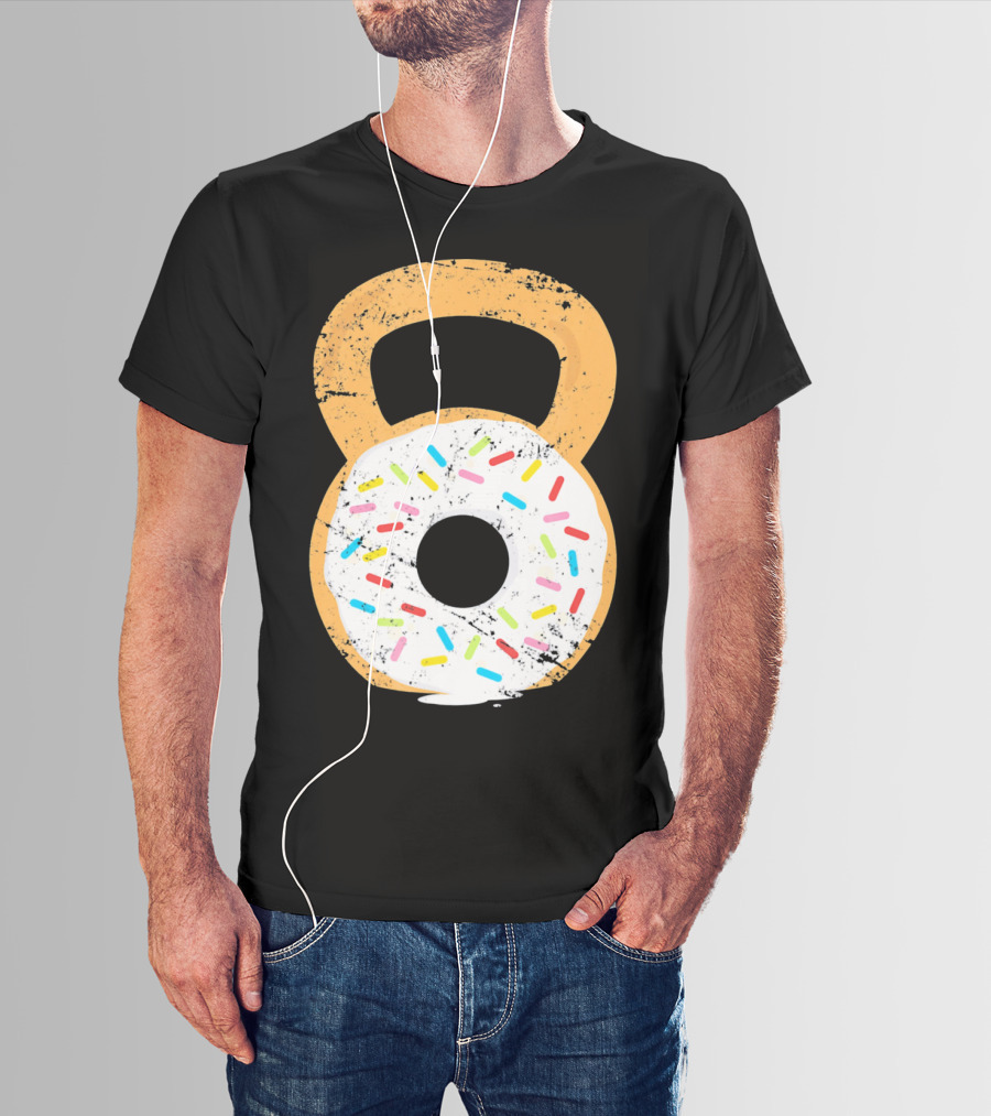 Kettlebell Doughnut With Sprinkles Fitness Humor T-Shirt
