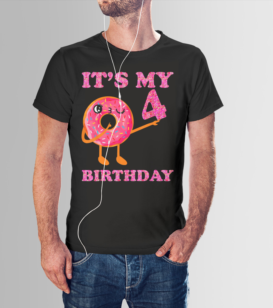 It's My 4 Birthday Fun Kids Sweet Donut T-Shirt