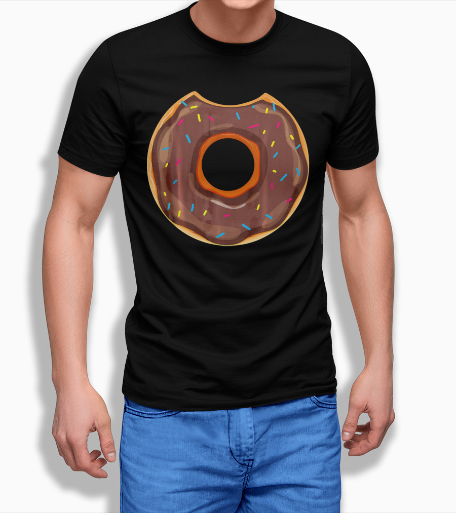 Cool Donut Halloween Chocolate Doughnut with Sprinkles T-Shirt