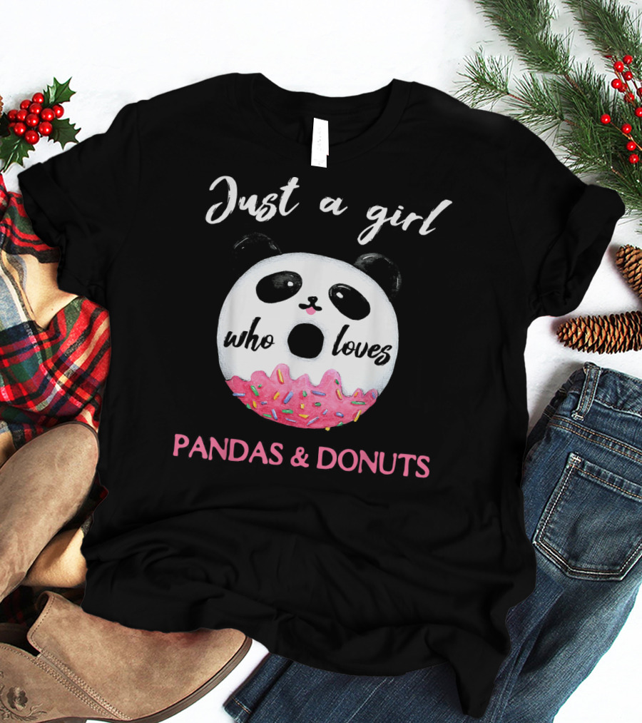 Just A Girl Who Loves Pandas And Donuts T-Shirt