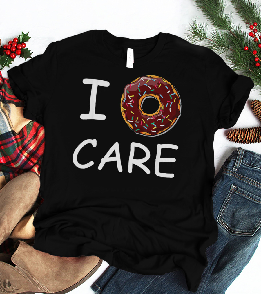 I Donut Care Sprinkles Donut Print T-Shirt