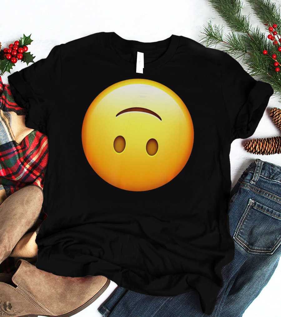 Silly Upside Down Emoji Face T-Shirt