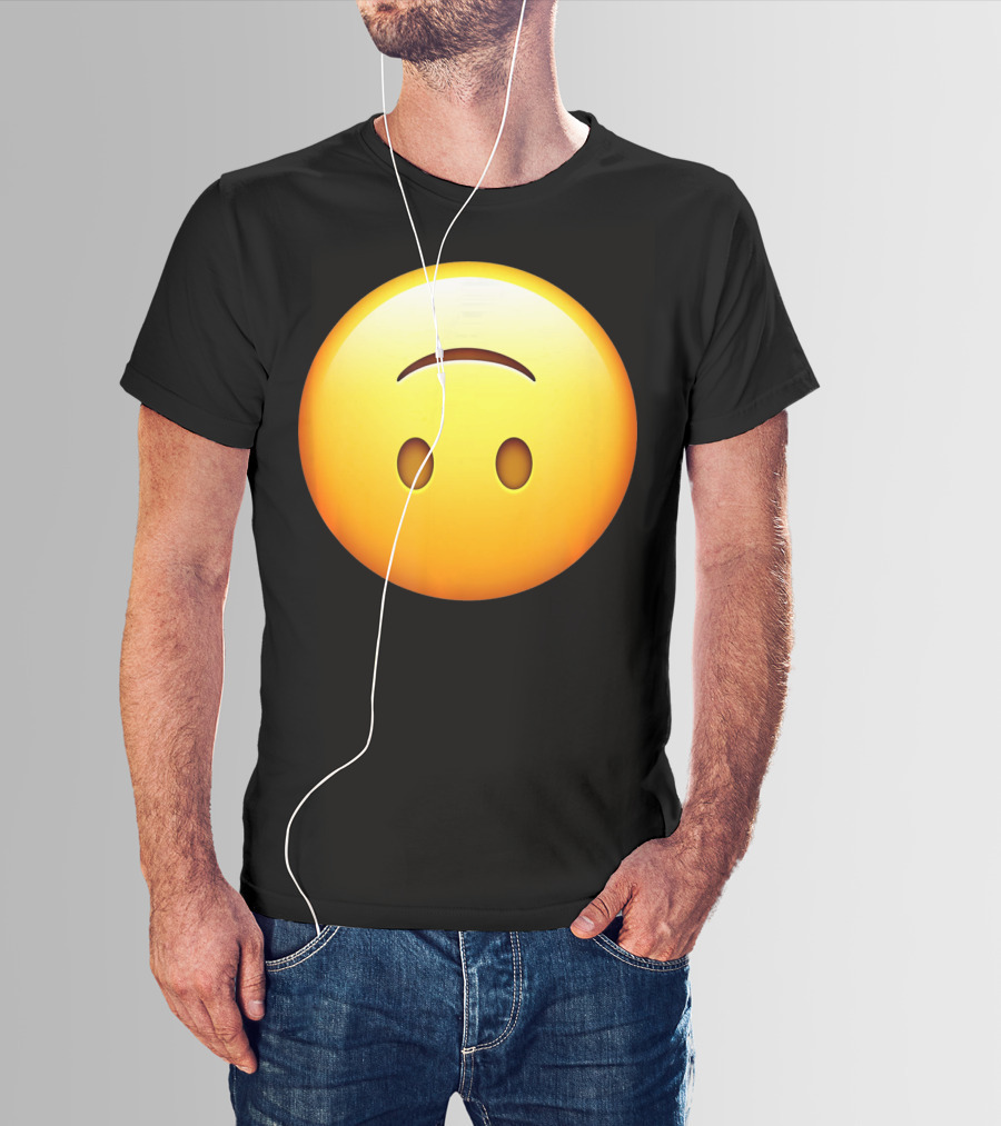 Silly Upside Down Emoji Face T-Shirt