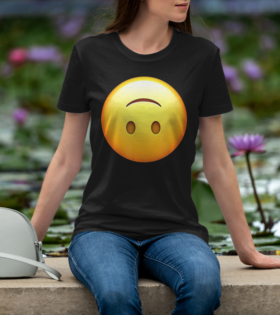 Silly Upside Down Emoji Face T-Shirt