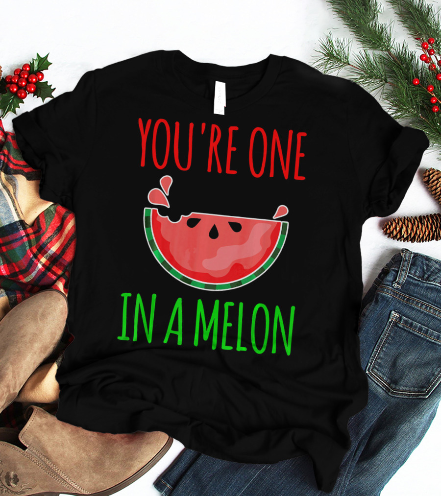 You're One In A Melon Pun Summer Watermelon T-Shirt