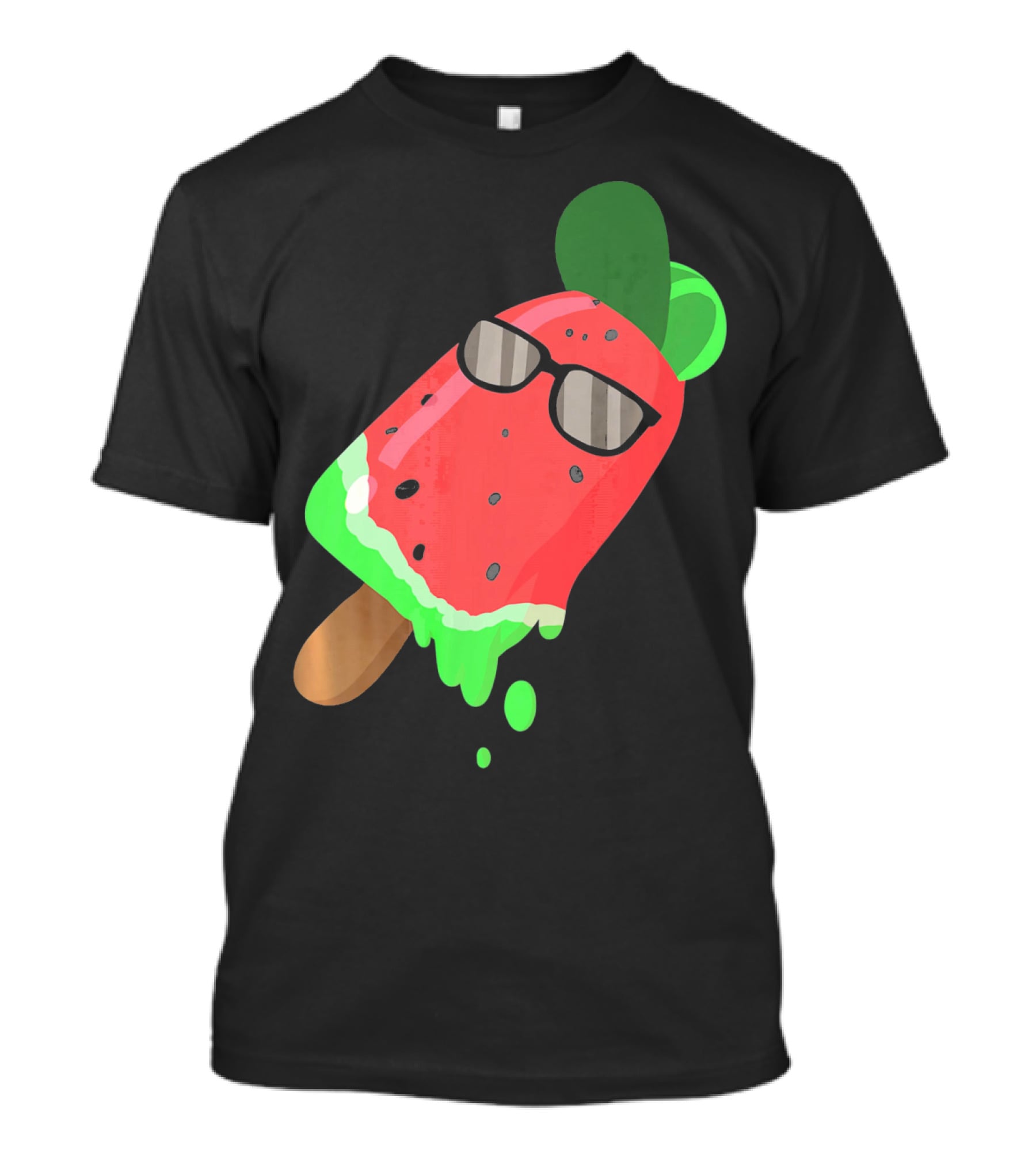 Fruity Fashion Ice Cream Watermelon With Sunglasses T-Shirt