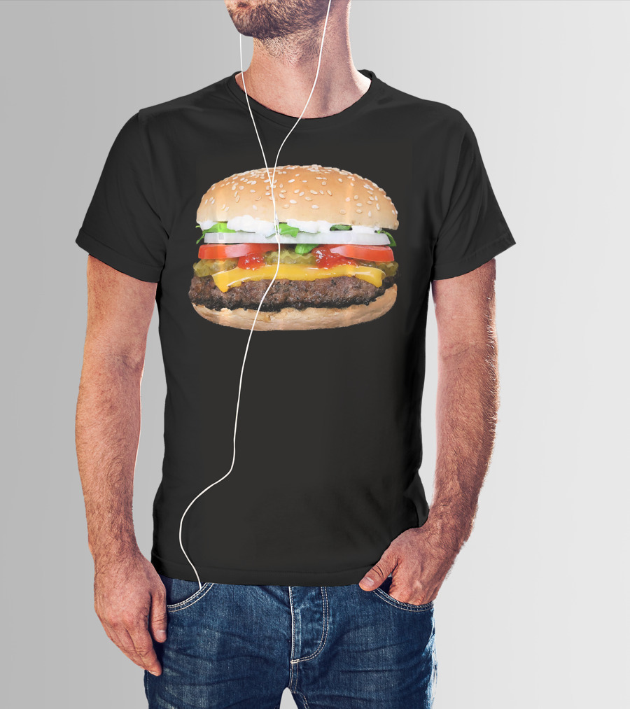 Hamburger Cheeseburger Classic Juicy Sandwich With Cheese And Vegetables T-Shirt