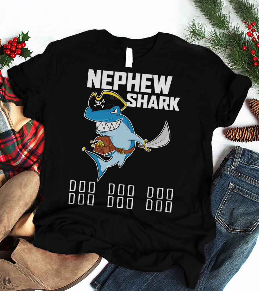 Nephew Shark Pirate Doo Doo Doo Treasure Sword T-Shirt