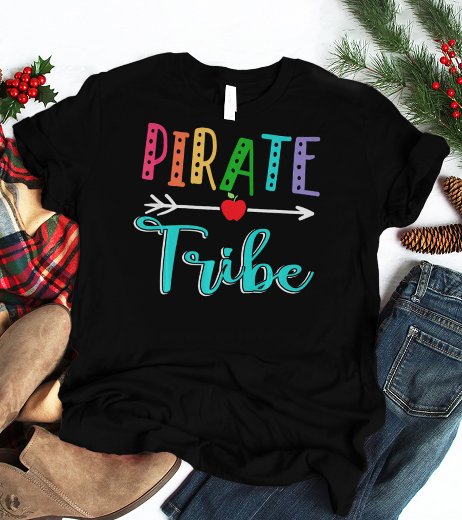 Pirate Tribe Apple Arrow With Colorful Letters T-Shirt