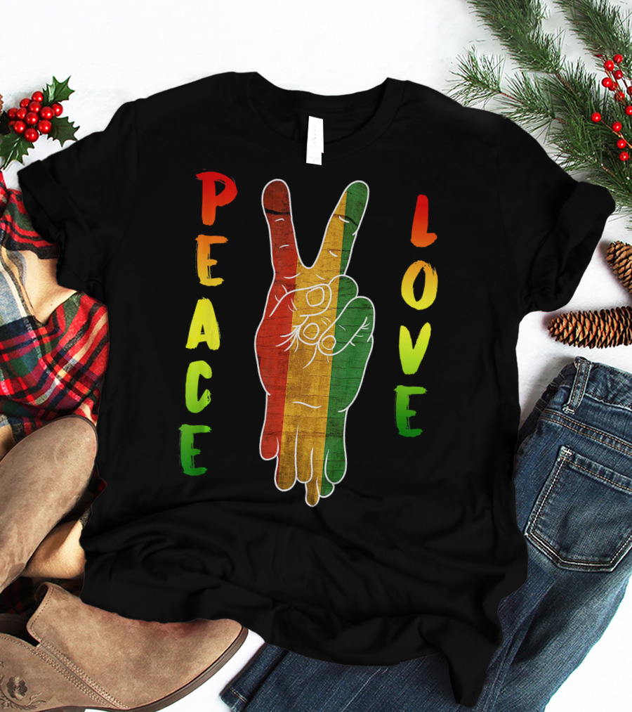 Peace Love Jamaica Reggae Music Rasta Pride T-Shirt