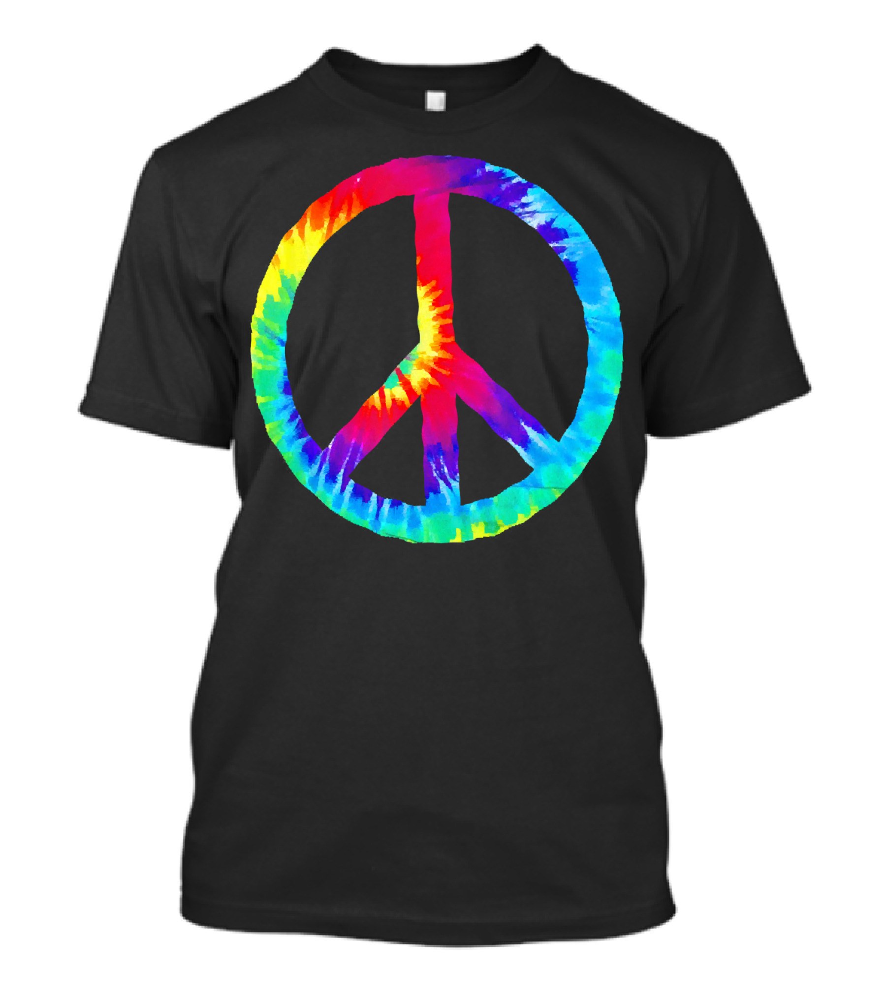 Hippie Rainbow Tie Dye Peace Sign T-Shirt